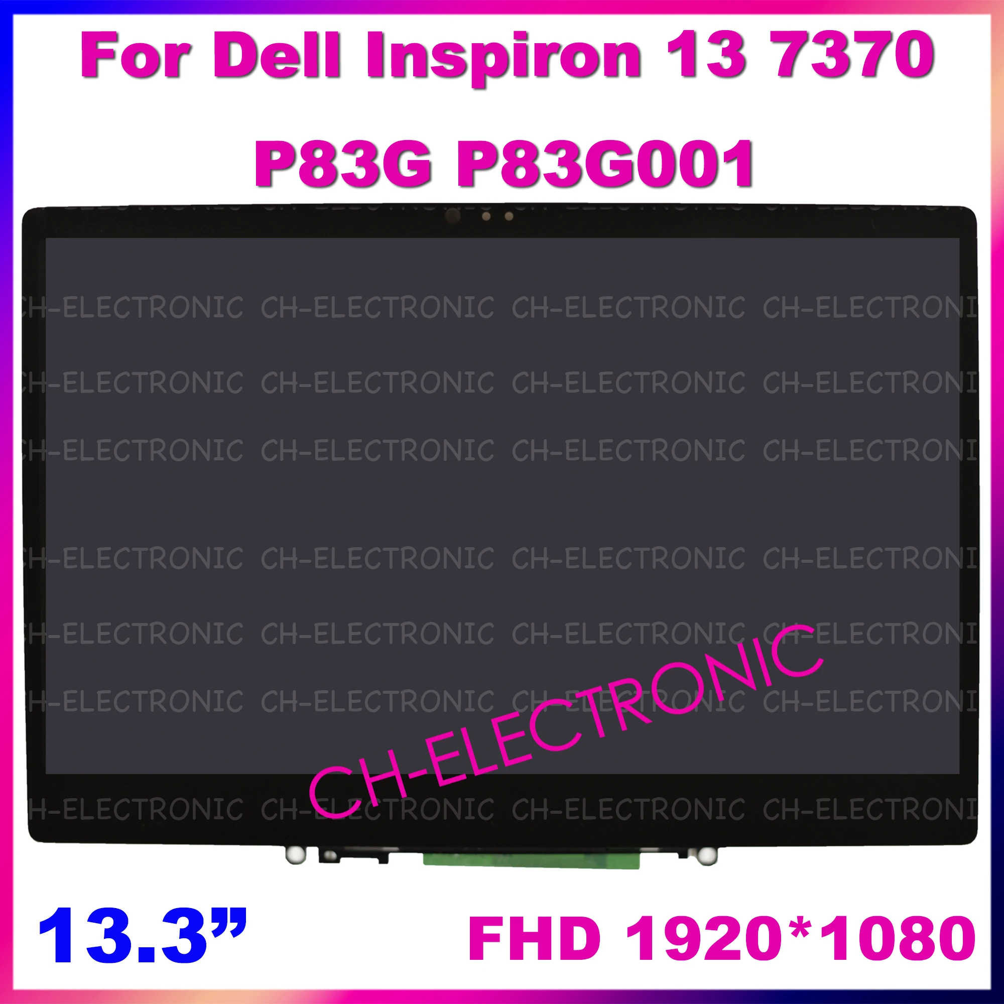 13.3" LCD LED Display Touch Screen Digitizer Full Complete Assembly For Dell Inspiron 13 7370 P83G P83G001 sliver