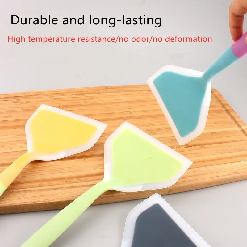 1/2/4PCS Silicone Jade Roasted Shovel Silicone Wide Mouthed Frying Shovel Semi Transparent Jade Roasted Pot Shovel Kitchen Tools