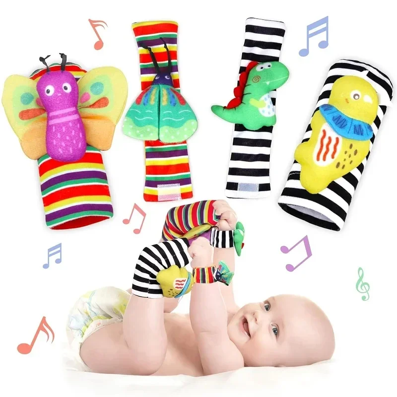 Sonajeros para bebés de 0 6 y 12 meses animales de peluche calcetines de sonajero para bebés muñeca juguetes para recién nacidos juegos de sonidos