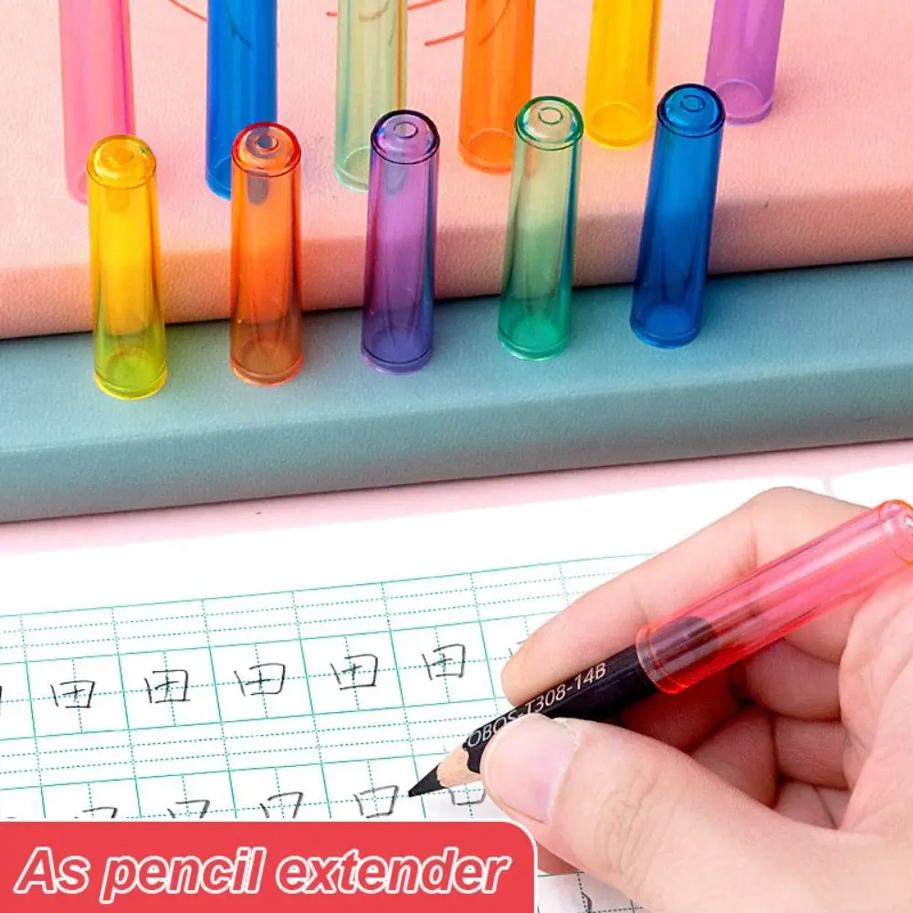 24/50PCS School Supplies Candy Color Students Gift Pencil Extender Pencil Protector Pencil Cover Pencil Cap