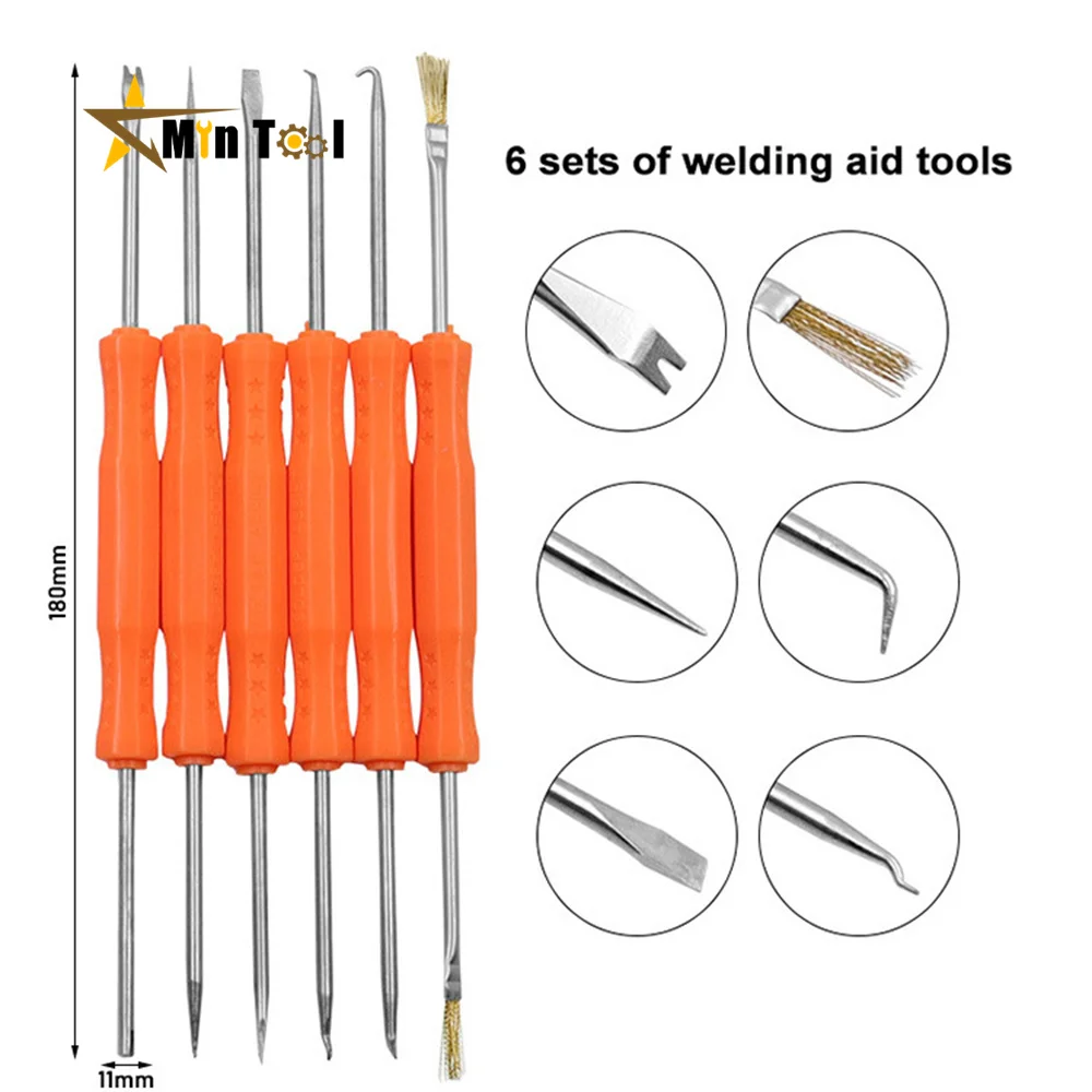 6Pcs Set Desoldering Hand Tool Aid Tool Kit Soldering Aid Assist Tools PCB Cleaning Kit Repair Tool Electronic Heat Assist Set