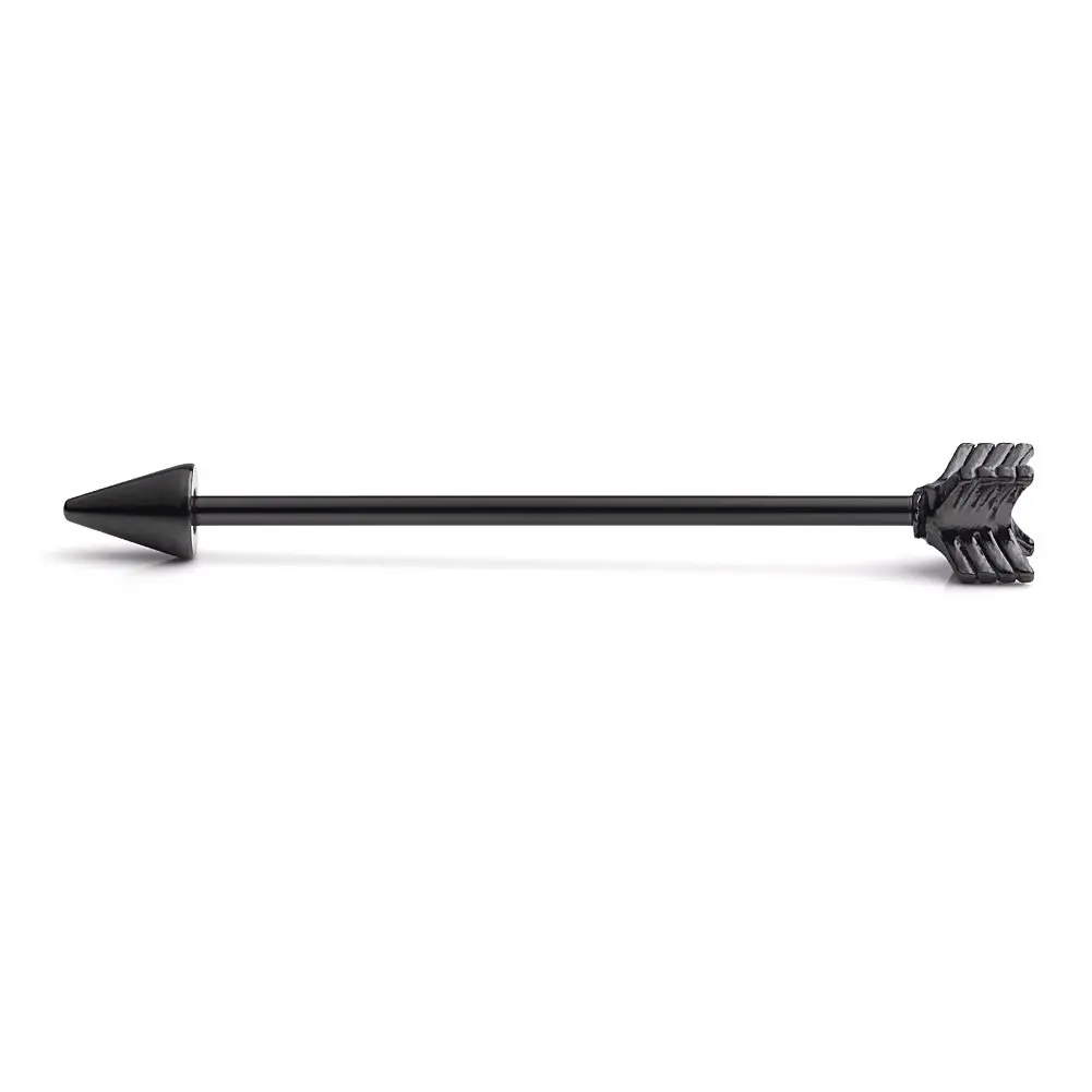 1PCS/6PCS 14 Gauge Arrow Industrial Barbell Cartilage Earring Body Piercing Jewelry 1/2 Inch(38mm) Punk Retro Style for Men
