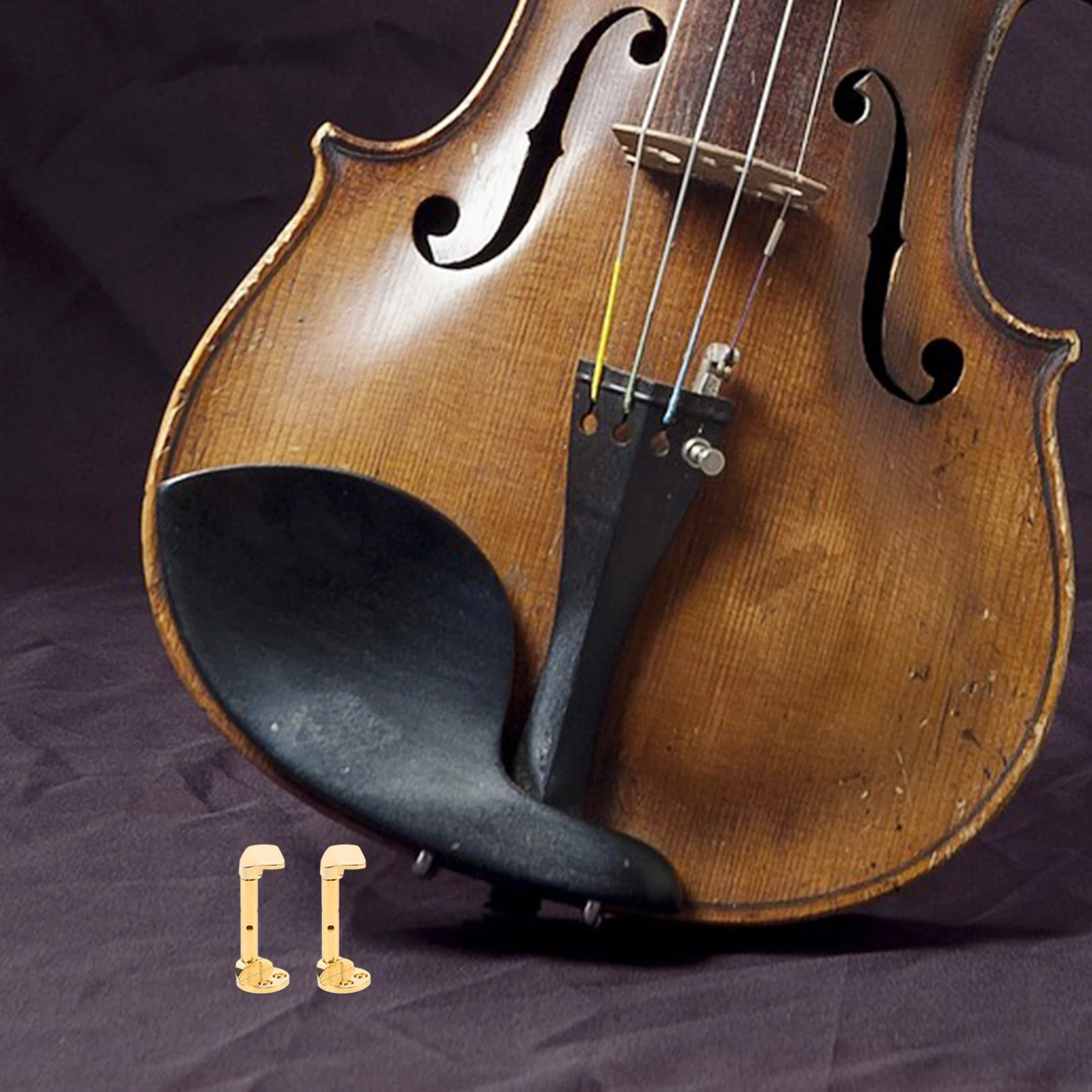 

2Pcs Violin Chin Rest Screws Golden Full Section Type Ergonomic Long Life Easy Install Small Parts Accessories