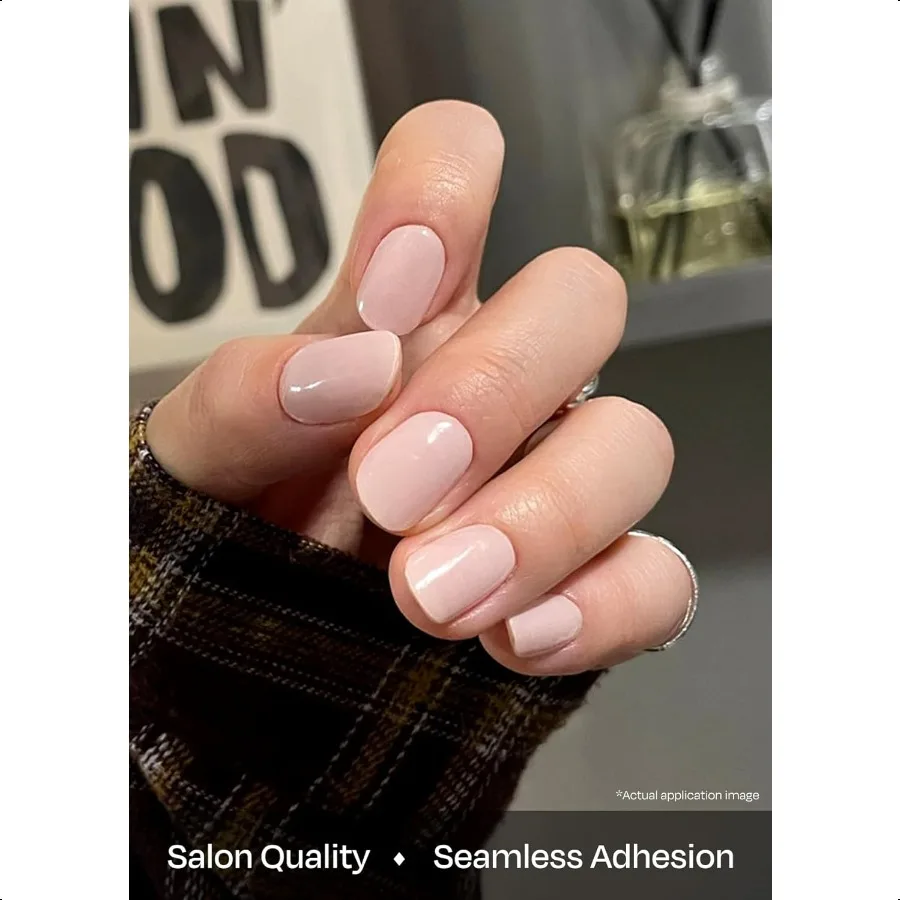 Semi-uitgeharde gelnagelstrips N Cream Light Nude Solid Werkt met alle UV LED-lampen SalonKwaliteit Langdurig Gemakkelijk aan te brengen Verwijderen