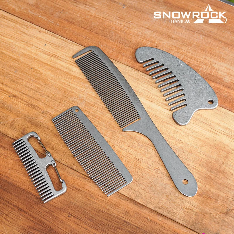 YFY  Titanium Alloy Mountaineering Buckle Comb (Spring Stainless Steel Material) Outdoor Camping Portable