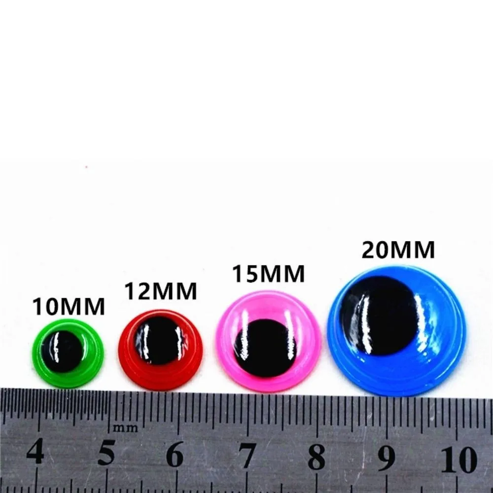 50/100pcs 3D Dolls Activity Eyes Plastic 6/8/10/12/15/18/20/24mm Colorful Activity Eyeballs DIY Handmade With Adhesive Backed