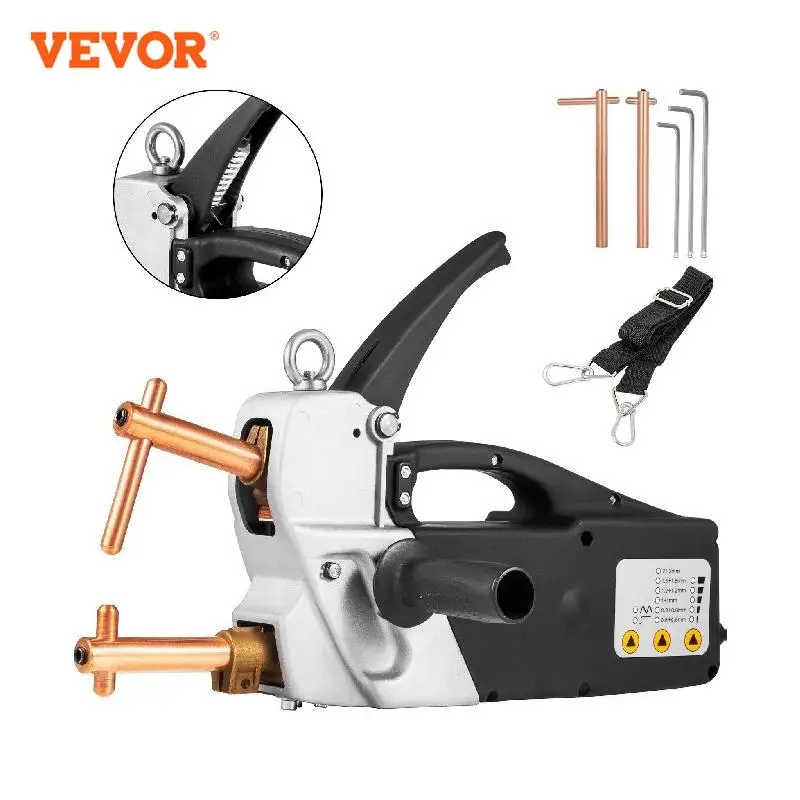 VEVOR 230V/400V Portable Electric Spot Welder 2.0+2.0mm Plastic Spot Welding Machine 25A 120mm Strap Hand Grip Spot Welding Gun