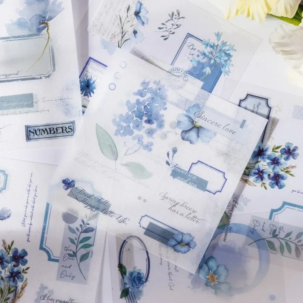 สมุดสติกเกอร์ลายดอกไม้ธีมสี่ฤดู 20 ชิ้น/เล่ม สไตล์เรโทร INS สำหรับตกแต่งสมุดภาพ งาน DIY