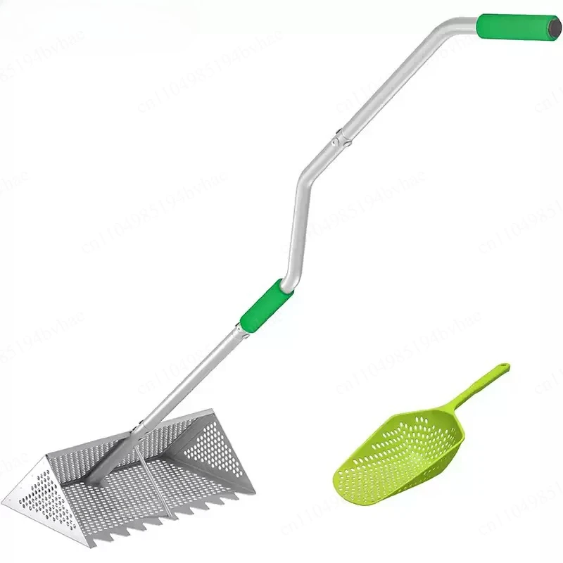 hot-sale-stainless-steel-sand-flea-rake-heavy-duty-sifting-shovel-detachable-beach-garden-tool