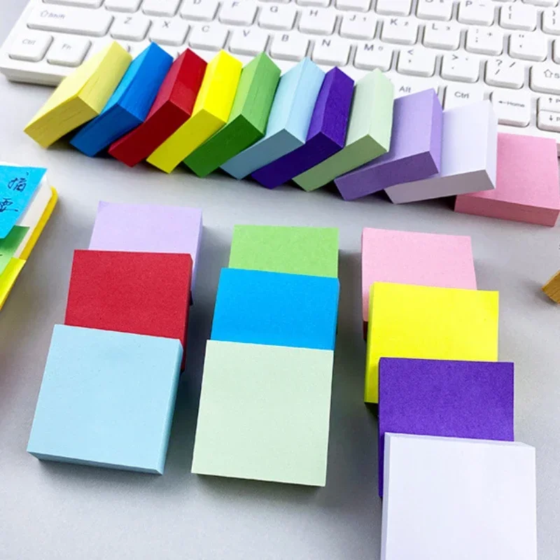 Imagem -06 - Fluorescente Colorido Sticky Note Pads Memo Pad Planner Sticker Postado Escola Material de Escritório 11 Pcs