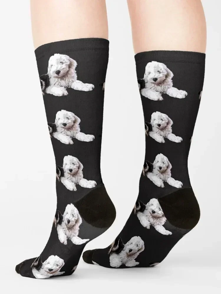 Old English Sheepdog Puppy Dog Socks tennis cotton gift luxe Socks For Men Women's