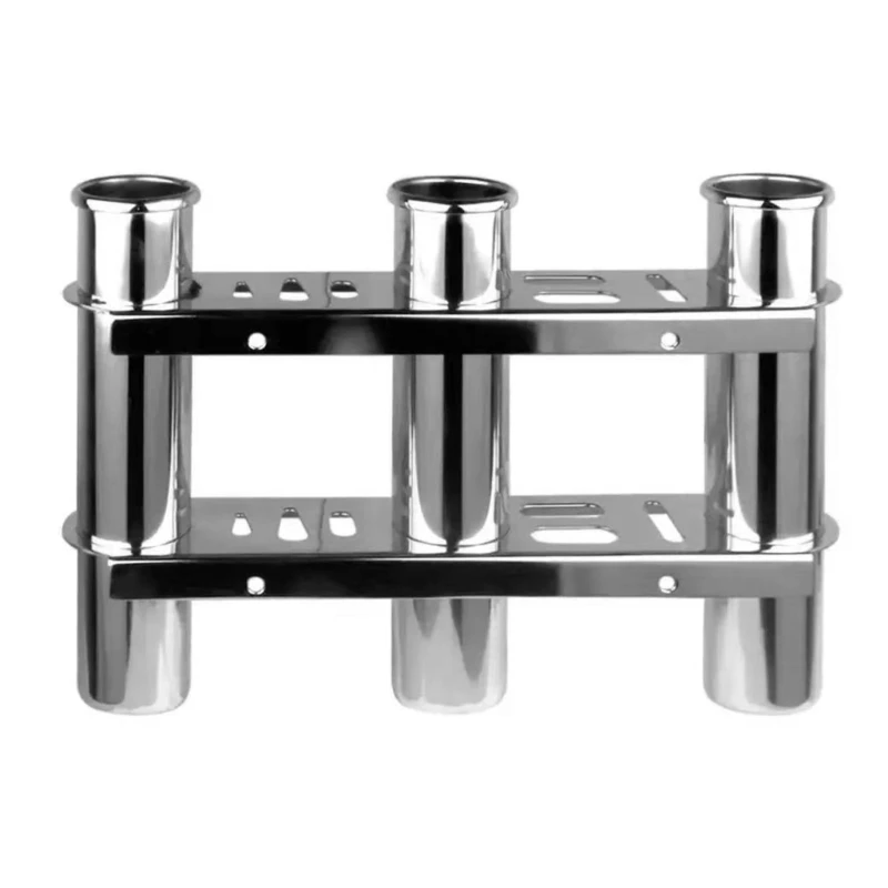 3 Tube Fishing Rod Rack Steel Fishing Rod Stand for Boat Yacht Marine Hardware