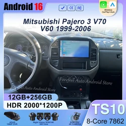 Wireless Android Head Unit For Mitsubishi Pajero 3 V70 V60 1999-2006 Car Auto Radio Carplay Multimedia GPS Navigation No 2din 4G