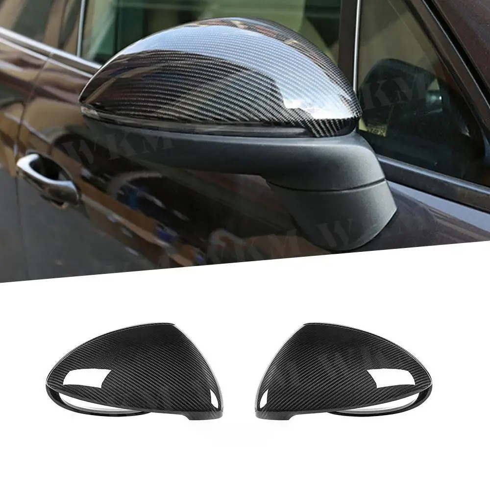 

Dry Carbon Fiber Door Side Rearview Mirror Covers Shell Trim For Porsche Cayenne 958.2 2015-2016 With lane Assist