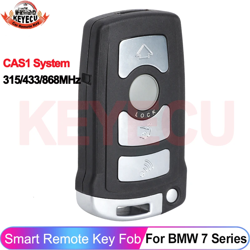 

KEYECU 315/433/868 МГц FCC ID: LX8766S Система CAS1, полуинтеллектуальный ключ для BMW 7 серии 730 740 E65 E66, автомобильный дистанционный ключ ID46 PCF7945/7953