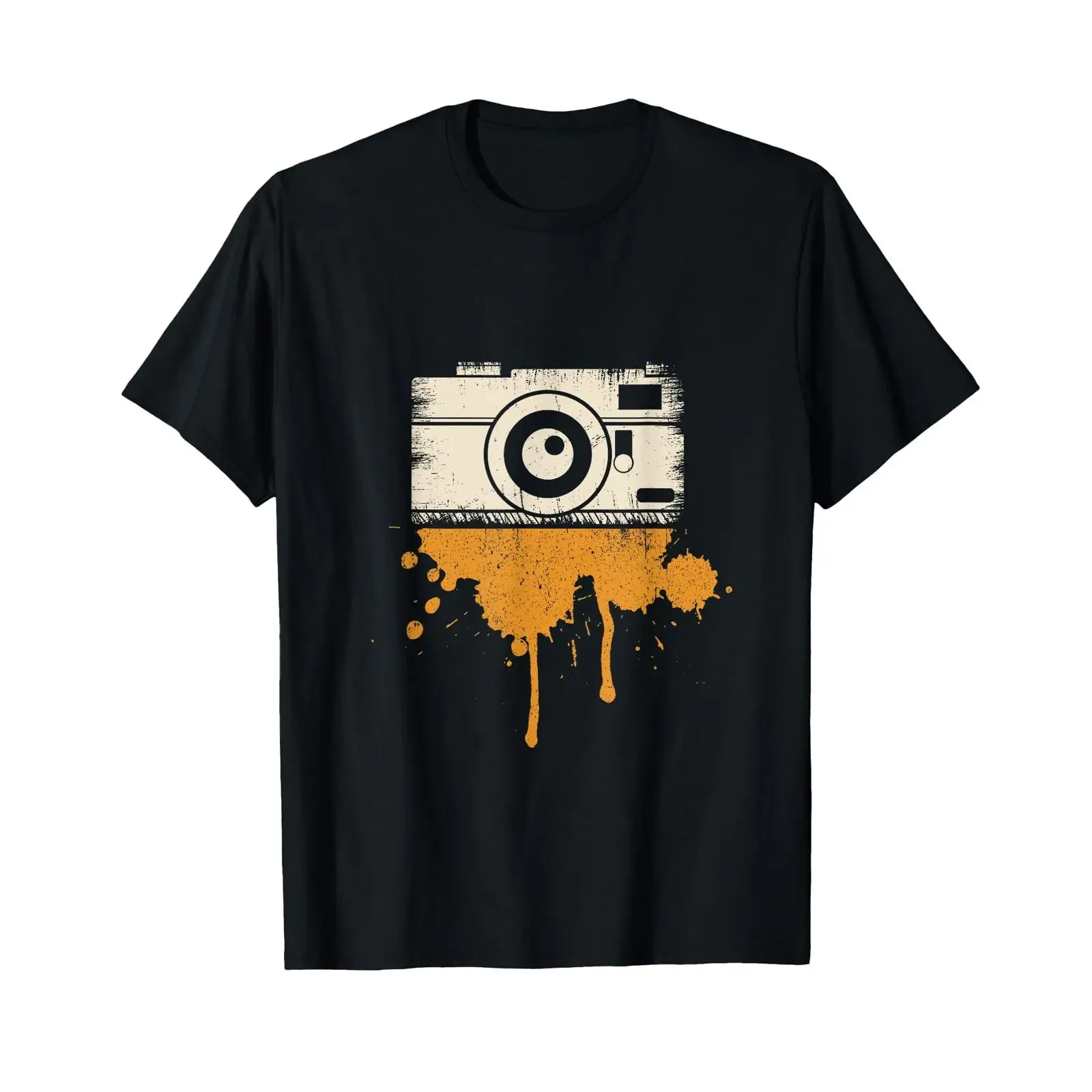Camera I Photography Retro Journalist T Shirt vintage Washed Versatile graphic Casual homme Unisex Stylish