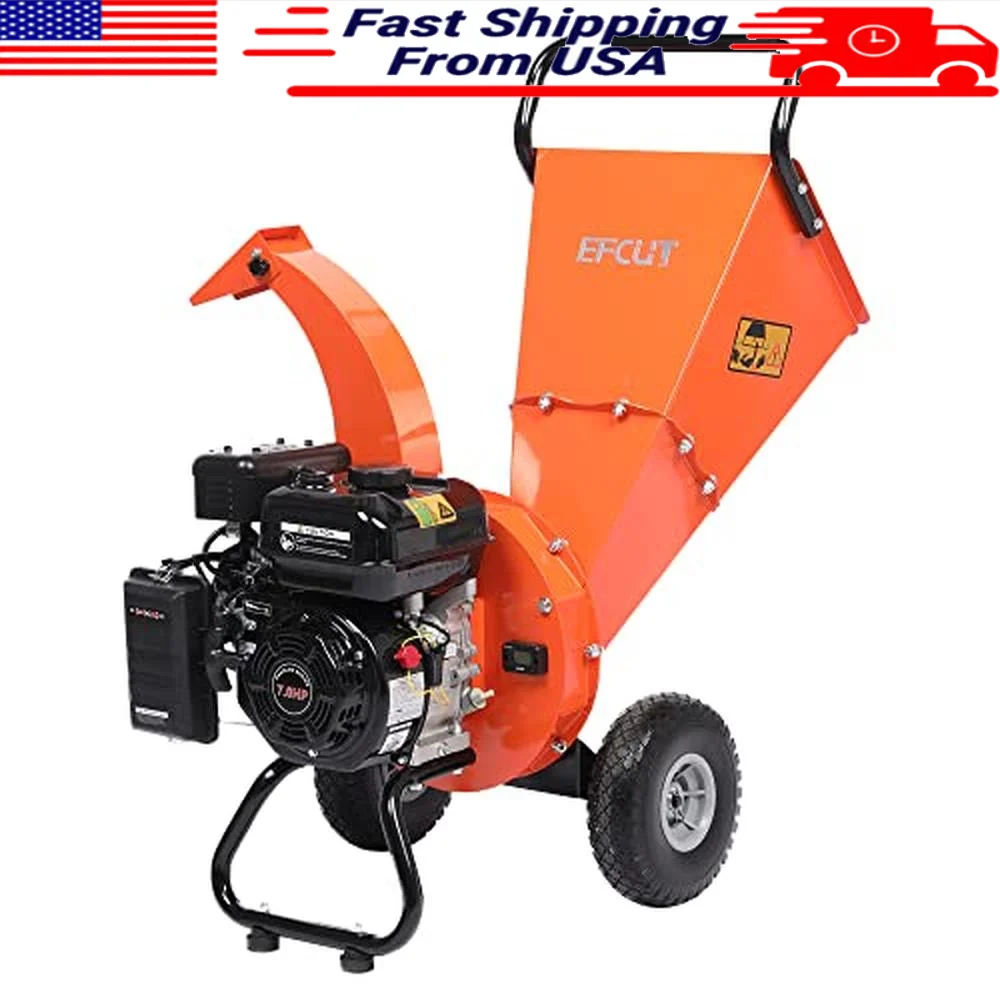 Mini Wood Chipper Shredder Mulcher 7HP Gas Engine 3