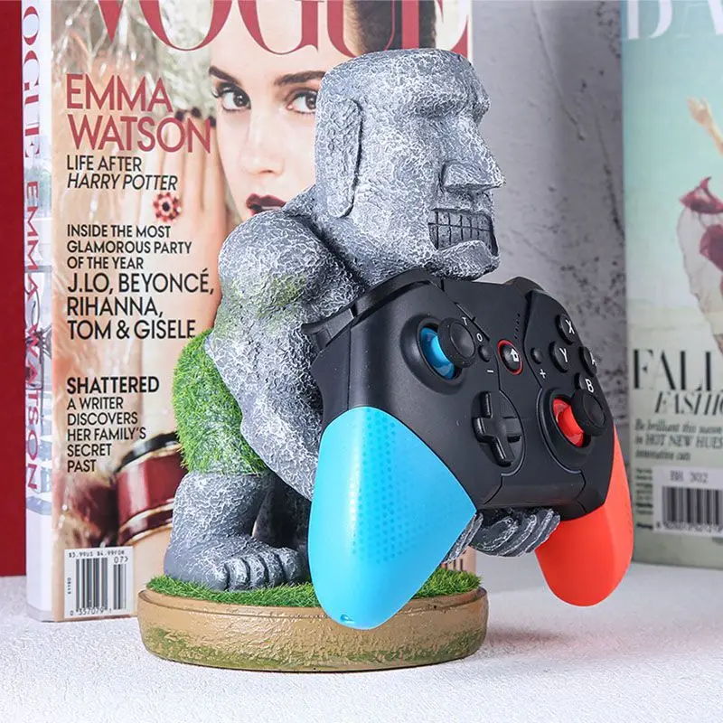 Bracket Fierce Man Moai Shape Handle Stand For Mobile Phone Games Controller Funny Ornament Toys Creative Christmas Gifts