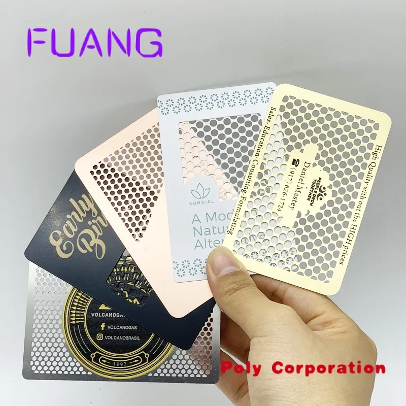 Niestandardowa gorąca sprzedaż doskonałej jakości wizytówka aluminiowa drukowanie wizytówek metalowa wizytówka