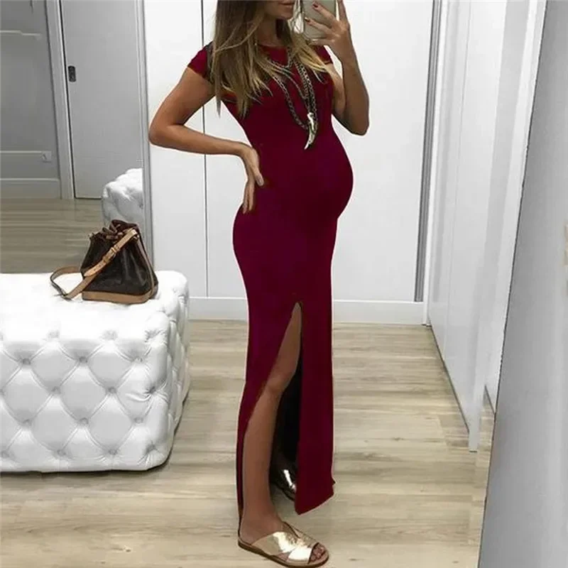 Summer Premama Green Dress Casual Solid Sleeveless Tank Sundress For Pregnant Women Clothing Maternity Sexy Pregnancy Clothing