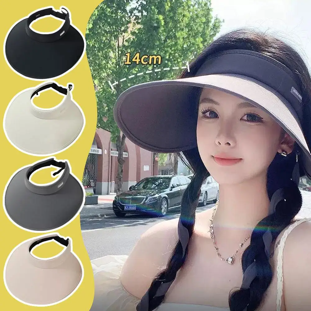 

Fashion Summer Women's Hat Ice Silk Large Brim Sun Hat Protection UV Visor Empty All Tide Sun Hat Hat Block T2P2