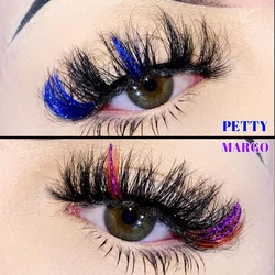 2023 Newest Handmade Natural 5D Color Glitter Mink Lashes Wholesale 8D False Heart Manga Eyelashes Extension Supplies Makeup