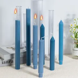 Size Pointed Long Rod Cylinder Candle Acrylic Mold Square Stripe Pole Plastic Mould Triangle Candlestick Making Tool Home Decor