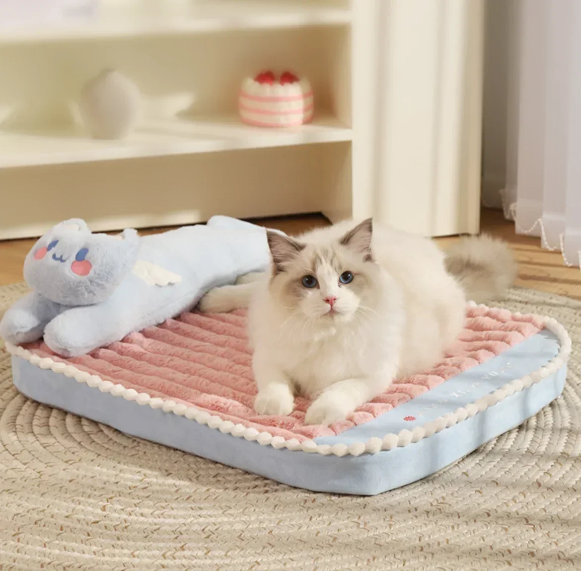 

Pet Sleeping Soft Cat Bed Mats Cushion for Cats Small Dogs Cute Pet Pad Blanket Warm Kitten Puppy Couch Pet Accessories