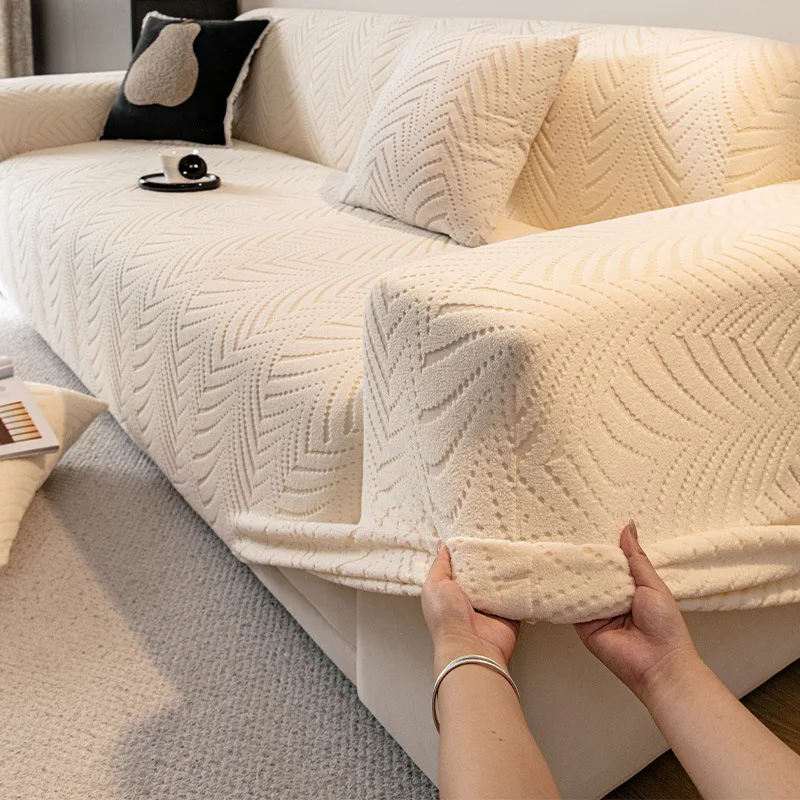 Jacquard Elastic Sofa Cover Fully Wrapped Stretch Slipcovers Four Seasons Universal Couch Protector Covers