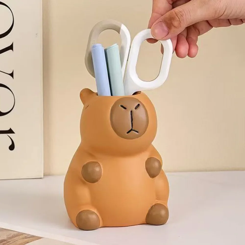 Ornamento Portapenne Capybara Portaoggetti da tavolo Scatola portaoggetti multifunzionale per matite Capybara Interessante cartone animato