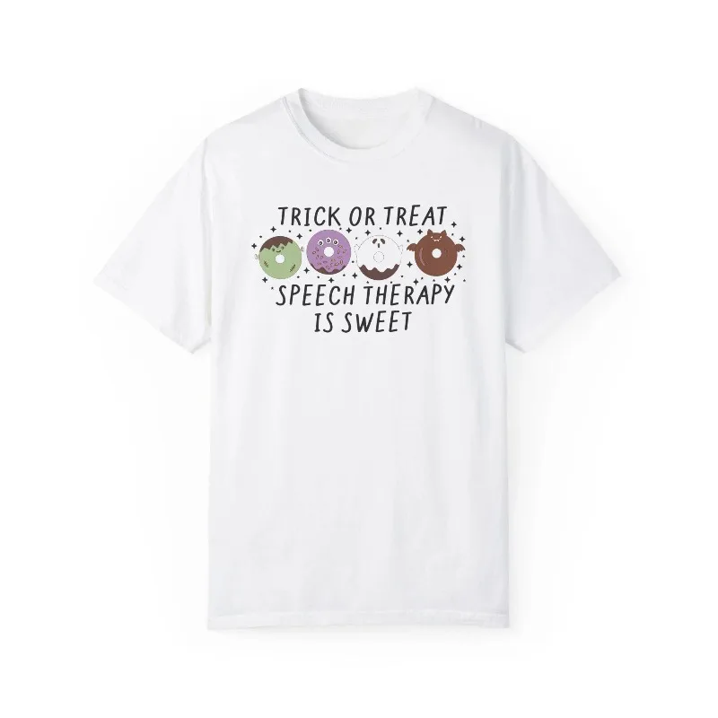 Speech Therapy Halloween T-Shirt, SLP Trick or Treat Shirt, Trick Or Speech Tee, Speech Therapist Halloween Shirt