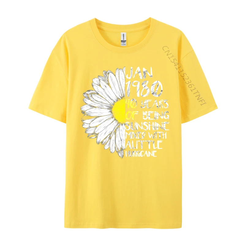 January Girl Made In 1980 40th Sunshine Hurricane Birthday Cosie 2024 Discount Men T-Shirt Camisa Cotton Fabric