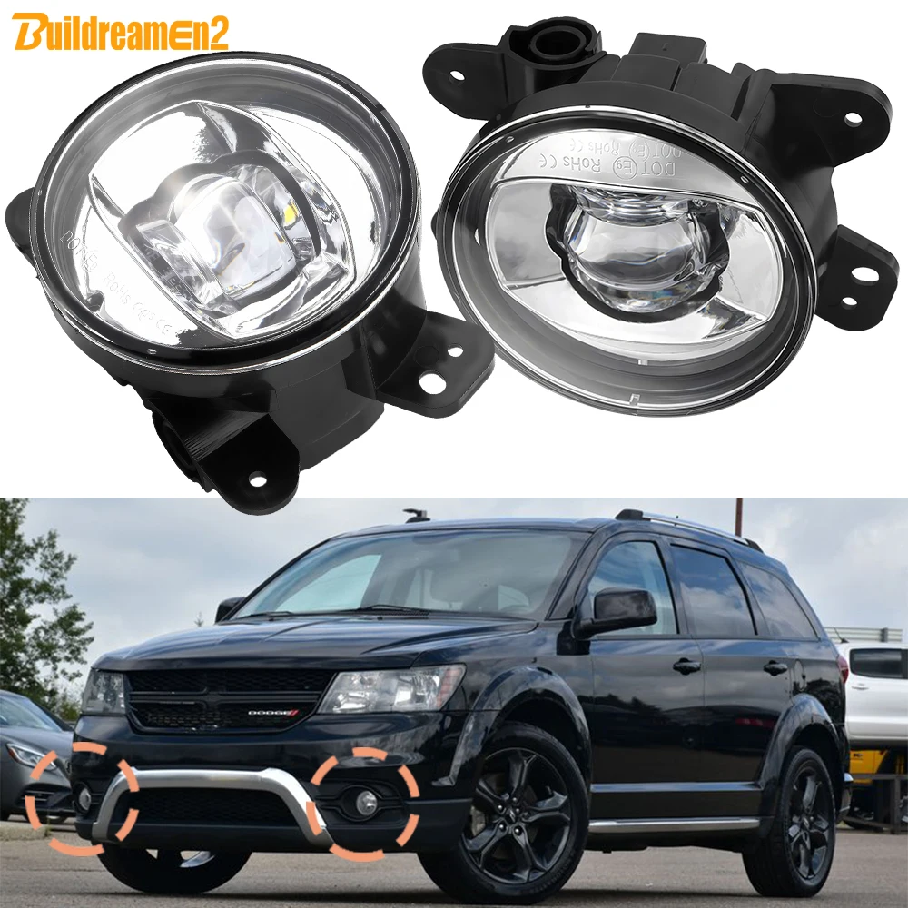 2 Pcs Car Canbus LED Fog Light Daylight Accessories For Dodge Journey JC 2011 2012 2013 2014 2015 2016 2017 2018 2019 2020