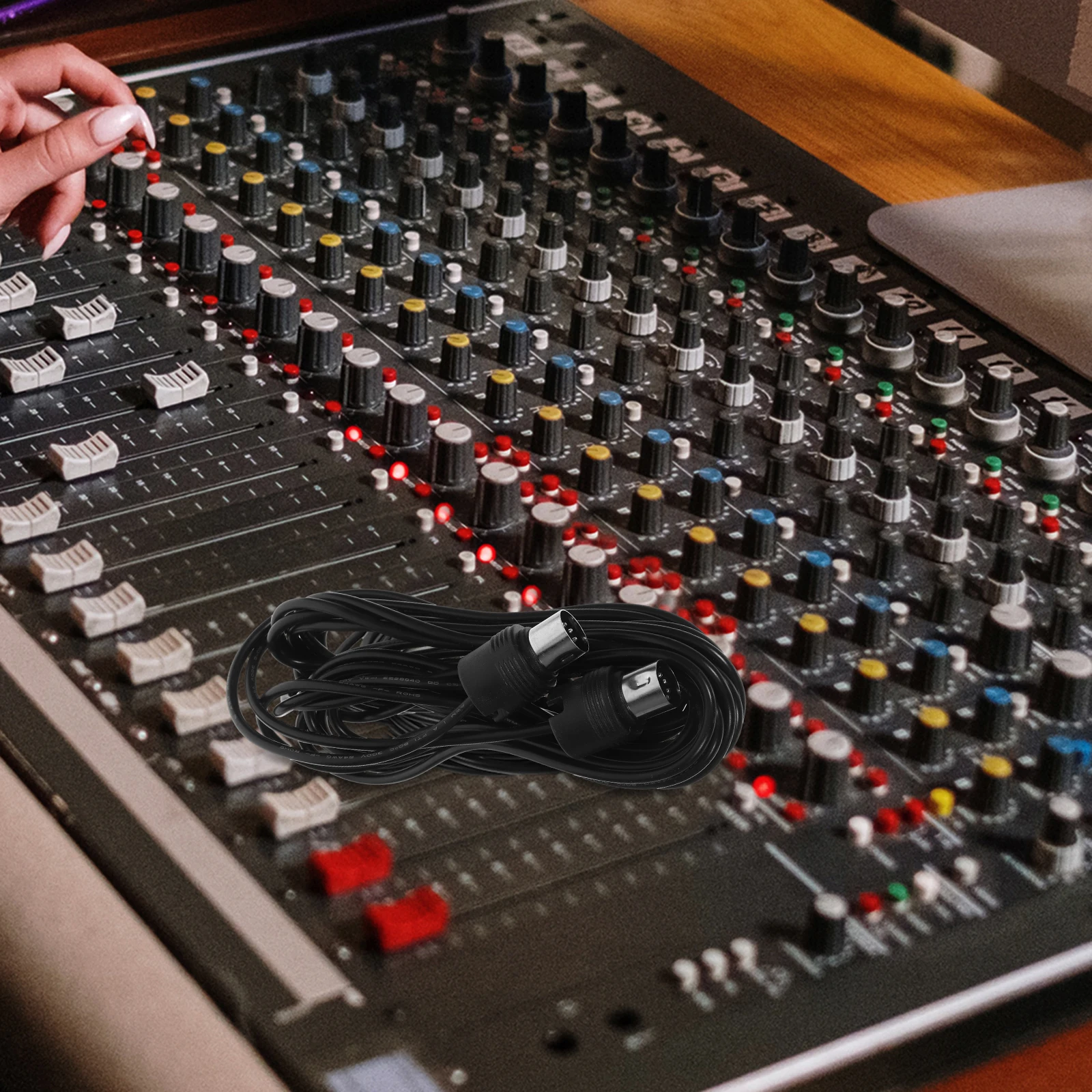 

1 set 1 Set Midi Connection Cable For Audio Card Keyboard Male To Male 5-Pin Durable Instrument Cable Extension Studio Recording