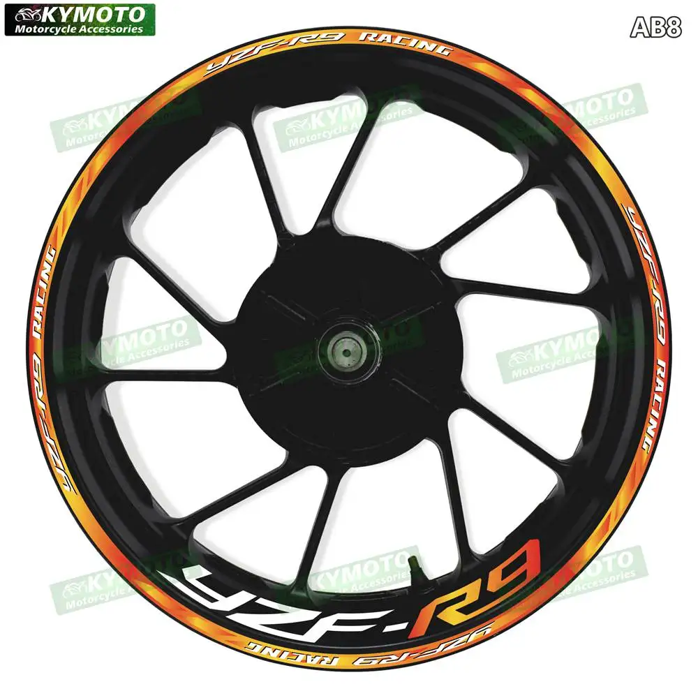 For YZF-R9 YZF R9 Motorcycle 17 Inch Racing Wheel Stickers Car Accessories Reflective Rim Motorbike Hub Tape Decal Sticker
