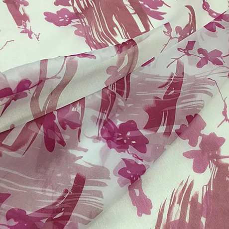 

3 Meter Pink White Silk Organza Fabric W-135CM 6 MM 100% Silk