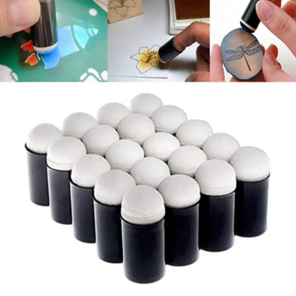 Finger Sponge Daubers 10pcs for Finger Painting Drawing Ink Card Making Commodities Supplies