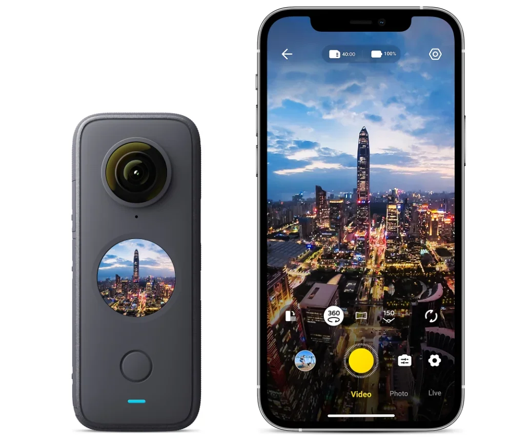 Insta360 ONE X2 FlowState Stabilization كاميرا الحركة البانورامية 5.7K 30fps LCD تعمل باللمس 10 متر الجسم مقاوم للماء HDR APP التحرير #1