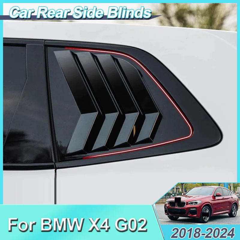 

For BMW X4 G02 2018-2024 28i 30i 35i M40i Car Window Side Shutter Triangle Rear Louver Windows Blind Conversion Auto Accessories