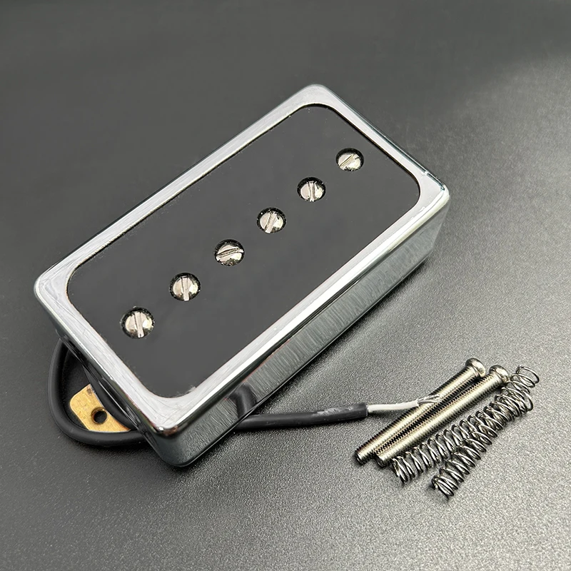 P90 Style Electric Guitar Pickup Humbucker Size Single Coil Pickup Neck and Bridge Guitar Parts and Accessories Chrome/Gold