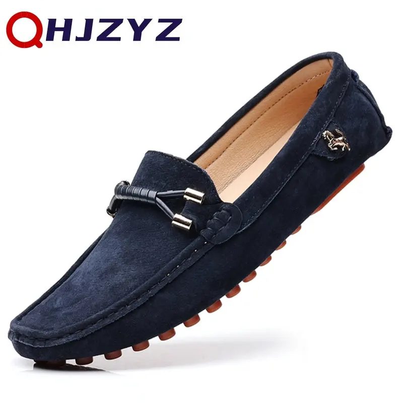 Green Loafers Men Design Suede Loafers 2023 Genuine Leather Slip On Moccasins Comfy Driving Shoes For Men Chaussure Homme