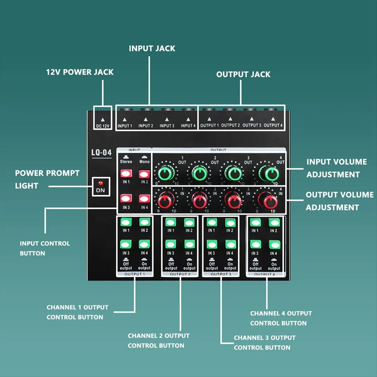 

Новая модель GAX-LQ04 Mini Audio Crossover, небольшой микшер, многоканальный усилитель для наушников, вилка европейского стандарта
