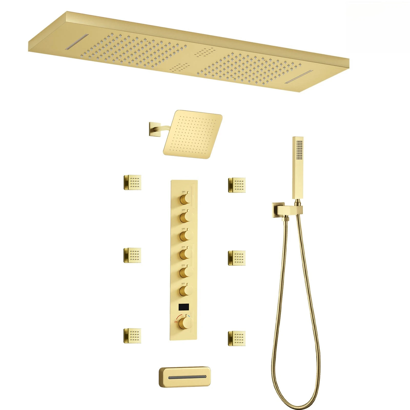 

Multifunctional Rain Shower Set Modern Household Bathtub Stainless Steel Hot and Cold Faucet Shower