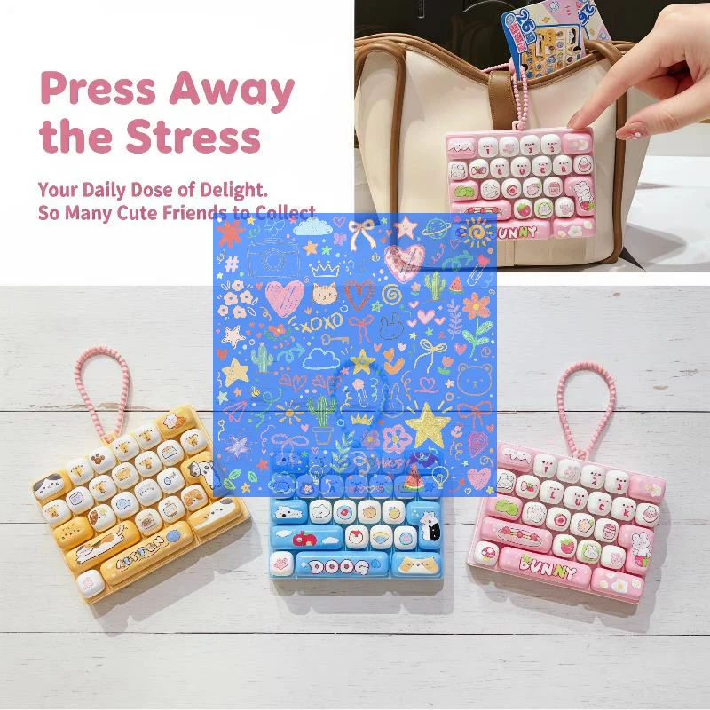 1Pcs Cute Keyboard Shaped Fidget Toy, Stress Relief Press Decompression Toy, Anxiety Relief Desk Decor For Adults