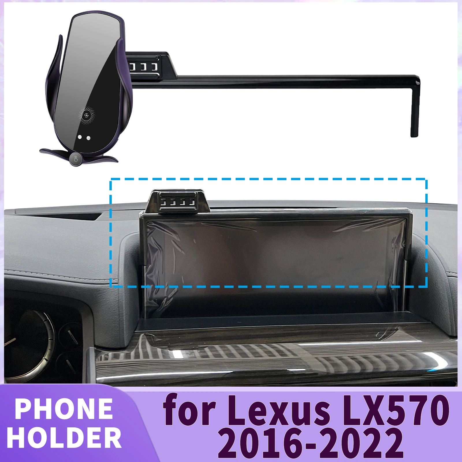 

fit for Lexus LX570 2016 2017 2018 2019 2020 2021 2022 Screen Base Phone Holder Mount ​​ Secure Clip Car​​ accessoires