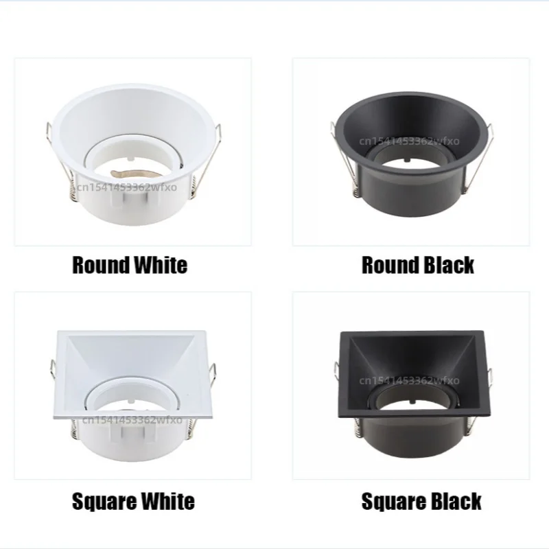 Round square embedded MR16 GU10 light White Black adjustable LED ceiling concentrating Seiko aluminum light frame