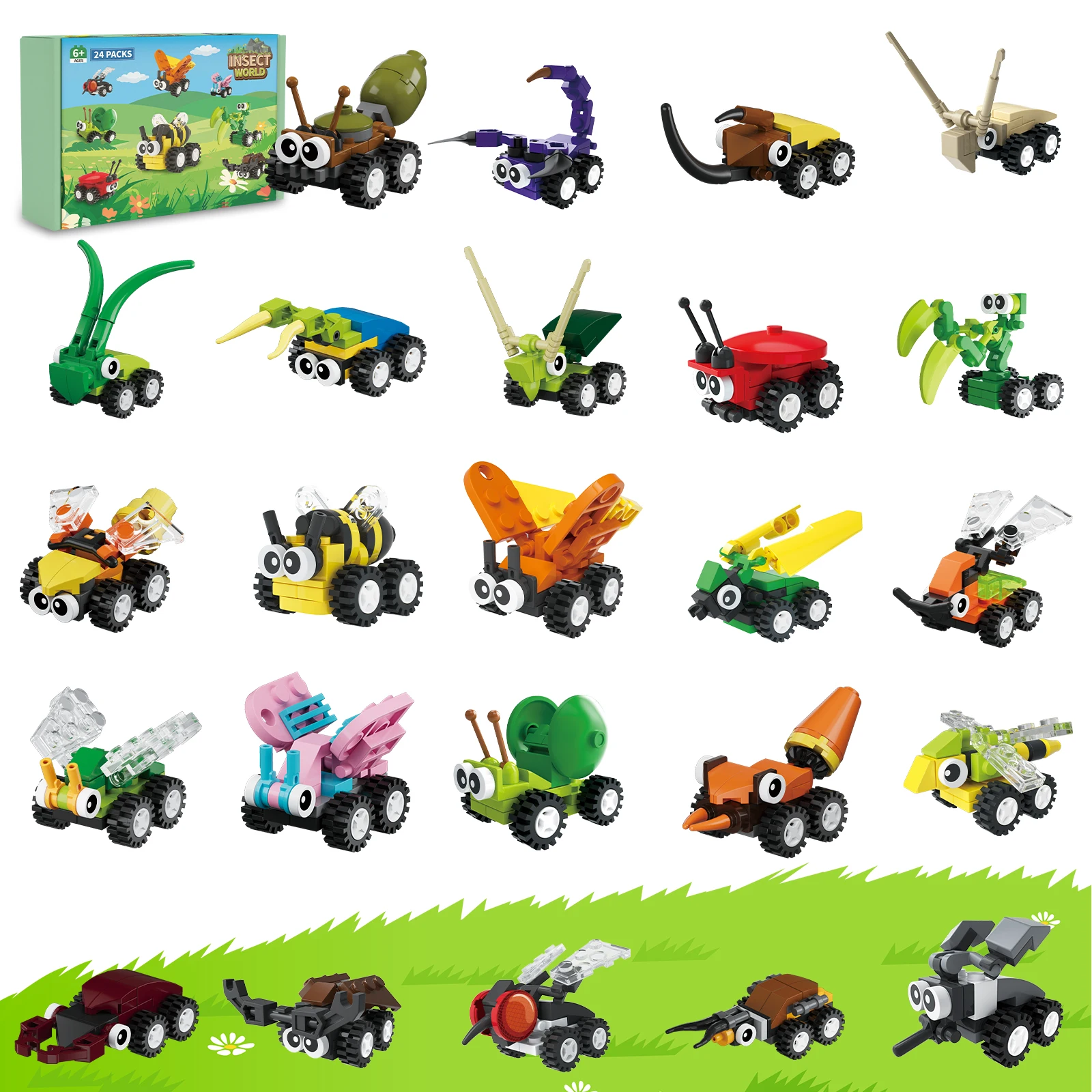 

DIY Insect Animals Figures Set Mini Building Blocks MOC Toy Assembly 3D Constructor Micro Bricks For Kids Boys Gift Toy
