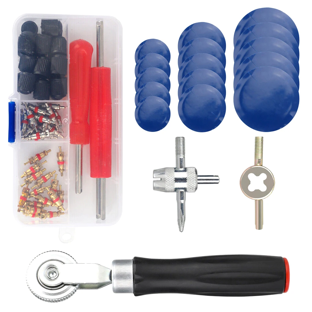 

70 Pieces/Set Universal Car Truck Motorcycle Scooter Wheel Repair Tool Set Motorbike Bicycles Tire Patches Valve Cap