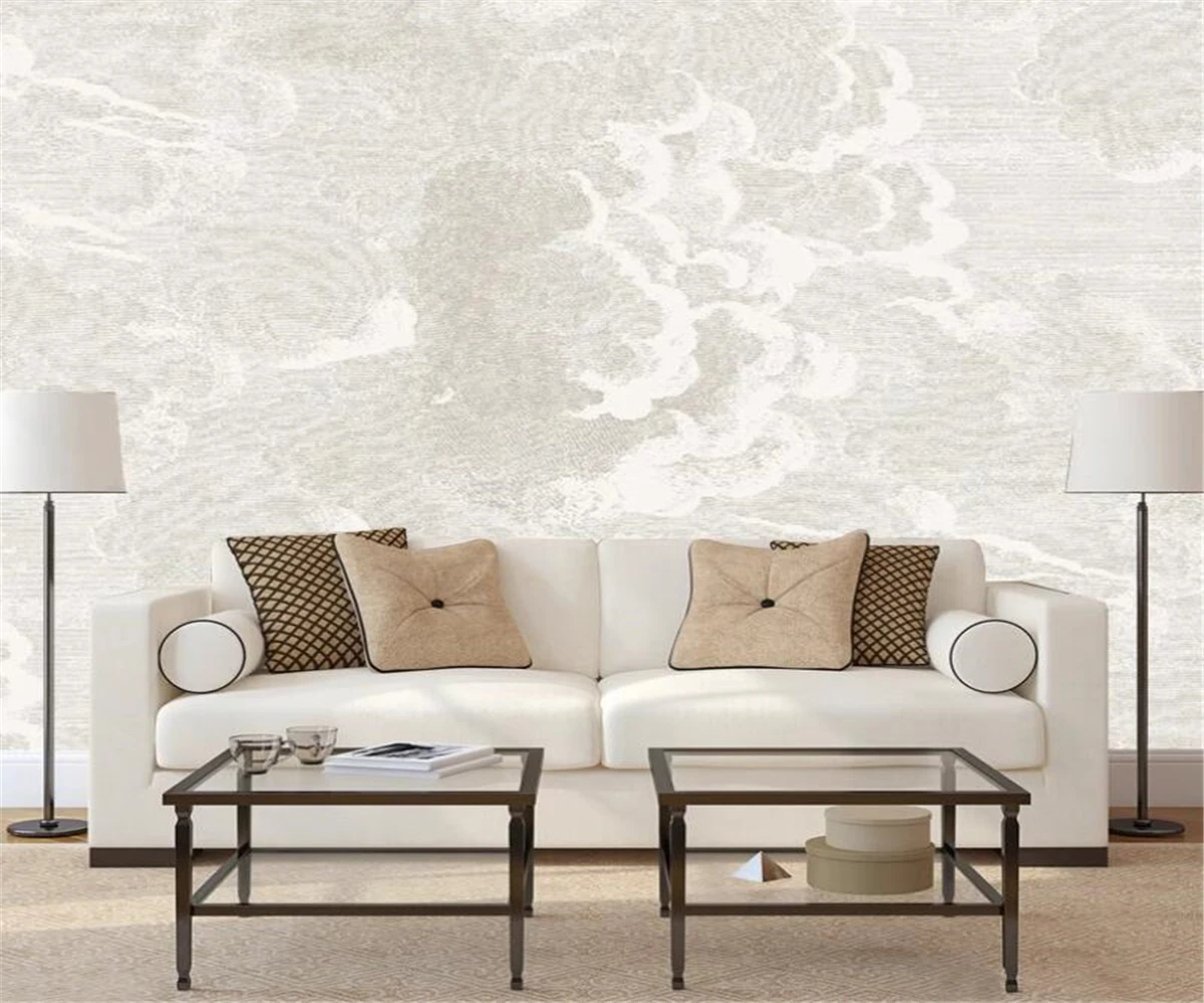 

Customized mural new Chinese retro cloud wallpaper TV background wallpaper bedroom and office decoration wallpaper