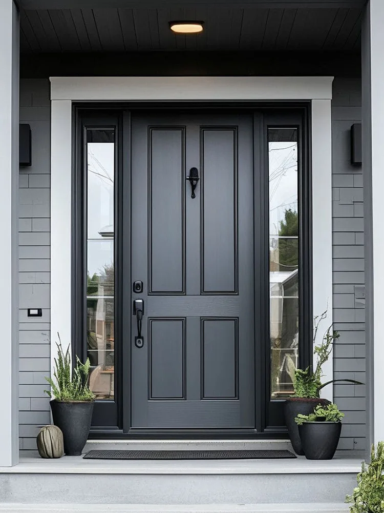

French Entrance Door Swing Exterior Front Entry Door Security Storm Main Doors Gate Aluminum Alloy Home Decor Custom